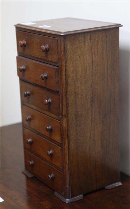 A Victorian miniature tall chest of six drawers W.27cm